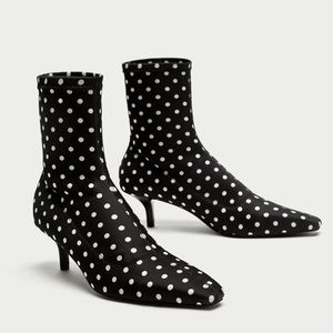 Zara polka dot ankle boot